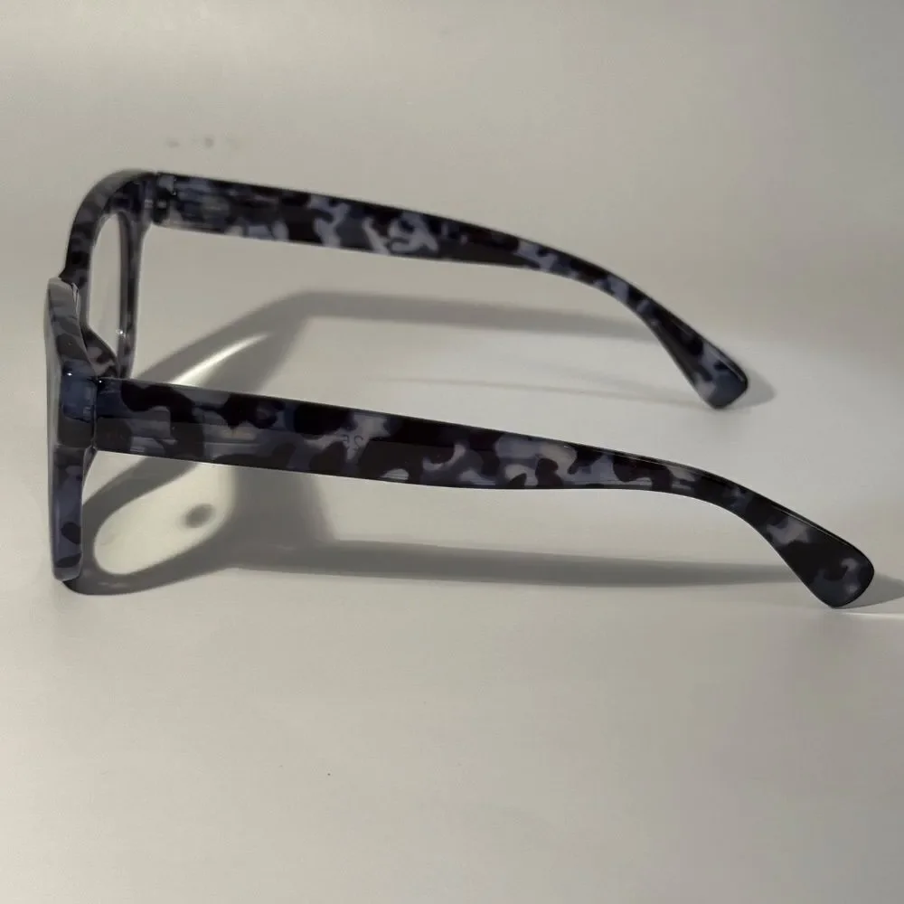 1566 Mona Reading Glasses 1.75 Black GrTortoise Readers Rounded Square Frame NWT
